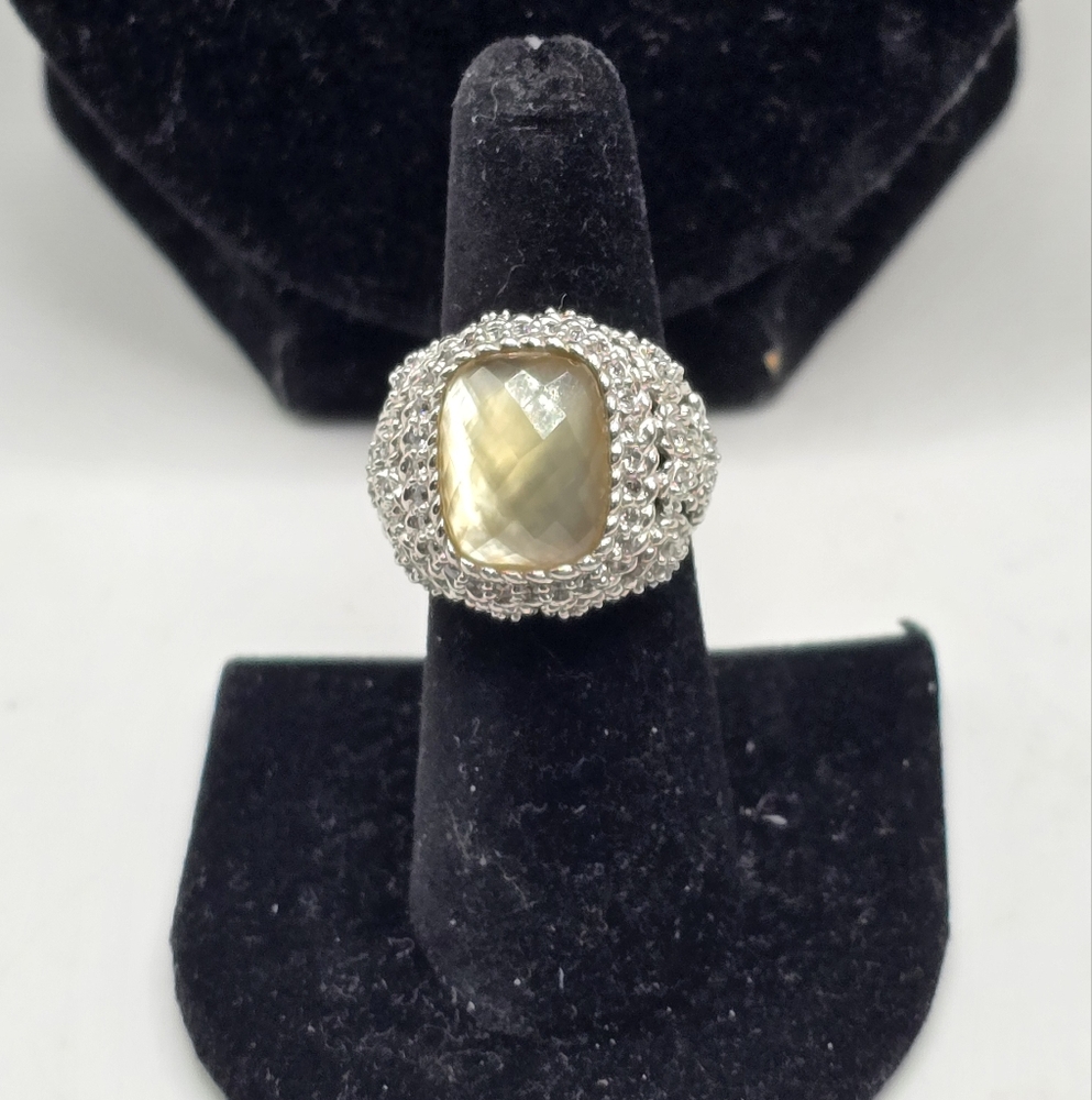 Judith Ripka Champagne Quartz Doublet Ring - Size 6